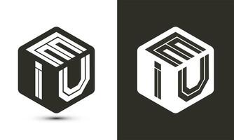 eiu Brief Logo Design mit Illustrator Würfel Logo, Vektor Logo modern Alphabet Schriftart Überlappung Stil.