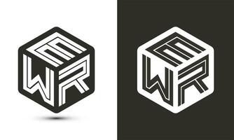 ewr Brief Logo Design mit Illustrator Würfel Logo, Vektor Logo modern Alphabet Schriftart Überlappung Stil.