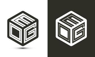 eog Brief Logo Design mit Illustrator Würfel Logo, Vektor Logo modern Alphabet Schriftart Überlappung Stil.