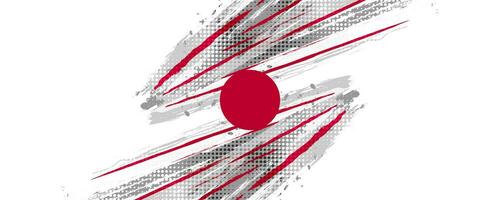 Japan Flagge im Bürste und Grunge Farbe Stil. Vektor von japanisch Flagge