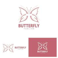 fjäril logotyp djur- design varumärke produkt skön och enkel dekorativ djur- vinge vektor