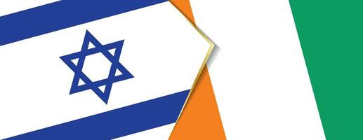 Israel och elfenben kust flaggor, två vektor flaggor.