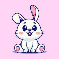 söt kanin Sammanträde tecknad serie vektor ikon illustration djur- natur ikon begrepp isolerat