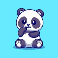 söt panda Sammanträde tecknad serie vektor ikon illustration djur- natur ikon begrepp isolerat