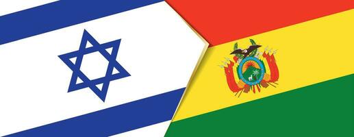 Israel och bolivia flaggor, två vektor flaggor.