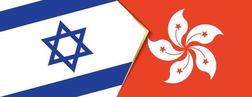 Israel und Hong kong Flaggen, zwei Vektor Flaggen.