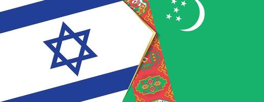 Israel och turkmenistan flaggor, två vektor flaggor.