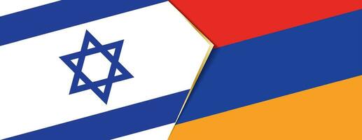Israel och armenia flaggor, två vektor flaggor.