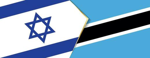 Israel och botswana flaggor, två vektor flaggor.