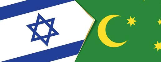 Israel och cocos öar flaggor, två vektor flaggor.