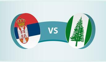 Serbien gegen Norfolk Insel, Mannschaft Sport Wettbewerb Konzept. vektor