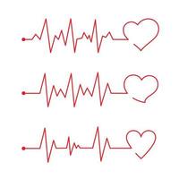 hjärtfrekvenslinje med hjärtform. kardiologiklinikens logotyp. abstrakt ekg hjärtslag linje. alla hjärtans dag design. vektor