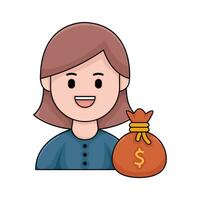 Investorw it Geld Tasche Illustration vektor