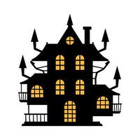 skrämmande slott halloween platt illustration vektor