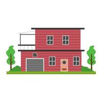 hus byggnad platt illustration vektor