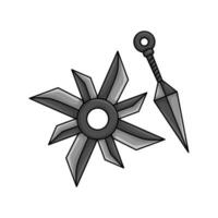 kunai med shuriken illustration vektor