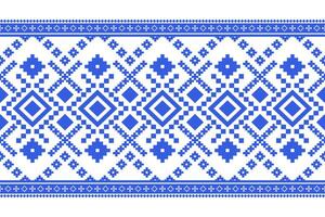 indigo Marin blå geometrisk traditionell etnisk mönster ikat sömlös mönster gräns abstrakt design för tyg skriva ut trasa klänning matta gardiner och sarong aztec afrikansk indisk indonesiska vektor