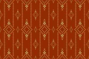 orange årgångar korsa sy traditionell etnisk mönster paisley blomma ikat bakgrund abstrakt aztec afrikansk indonesiska indisk sömlös mönster för tyg skriva ut trasa klänning matta gardiner och sarong vektor