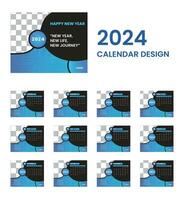 modern kreativ skrivbord kalender design för de kommande år 2024 vektor