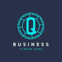 Brief q Technik Logo Design. Initiale runden q Logo Universal- elegant Symbol vektor