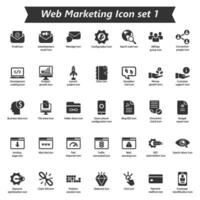 webb marknadsföring ikon uppsättning 1 vektor