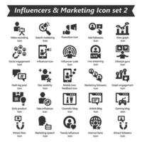 Influencer Marketing Symbol einstellen 2 vektor