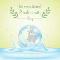 International Biodiversität Tag mit Licht Gelb Hintergrund vektor