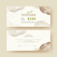 Geschenk Gutschein. Coupon Vorlage mit Aquarell Design. elegant ästhetisch Design vektor