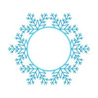 runden Vektor Blau Weihnachten Winter Rahmen gemacht von Schneeflocken mit Platz zum Text. perfekt Copyspace zum dekorieren Sozial Netzwerke, Fotos und Gruß Karte