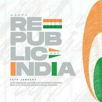 glücklich Republik Tag Indien Sozial Medien Post Vorlage im Hindi Kalligraphie im Hindi Gantantra diwas meint Republik Tag vektor