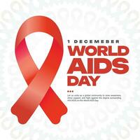 Welt AIDS Tag 1 Dezember Sozial Medien Post Banner mit rot Band Sozial Medien Post vektor