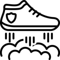 Liniensymbol für fliegende Schuhe vektor