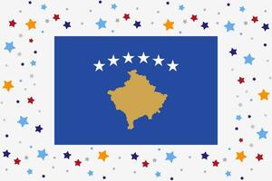 kosovo flagga oberoende dag firande med stjärnor vektor