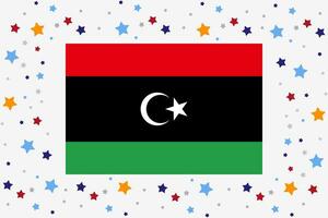 Libyen Flagge Unabhängigkeit Tag Feier mit Sterne vektor