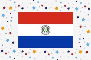 paraguay flagga oberoende dag firande med stjärnor vektor