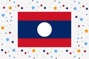 Laos Flagge Unabhängigkeit Tag Feier mit Sterne vektor