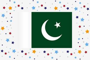 Pakistan Flagge Unabhängigkeit Tag Feier mit Sterne vektor