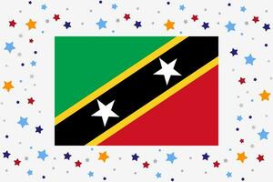 helgon kitts och nevis flagga oberoende dag firande med stjärnor vektor