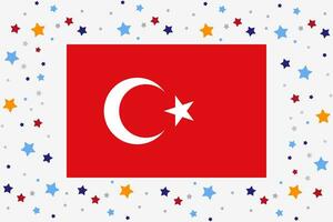 Truthahn Flagge Unabhängigkeit Tag Feier mit Sterne vektor