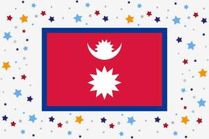 nepal flagga oberoende dag firande med stjärnor vektor