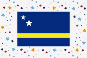 curacao ö flagga oberoende dag firande med stjärnor vektor