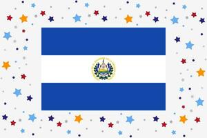 el salvador flagga oberoende dag firande med stjärnor vektor