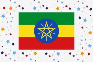 Äthiopien Flagge Unabhängigkeit Tag Feier mit Sterne vektor
