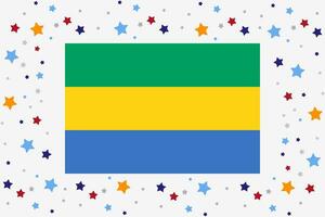 gabon flagga oberoende dag firande med stjärnor vektor