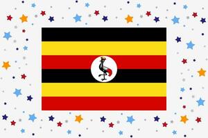 Uganda Flagge Unabhängigkeit Tag Feier mit Sterne vektor