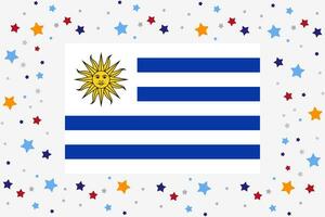 Uruguay Flagge Unabhängigkeit Tag Feier mit Sterne vektor