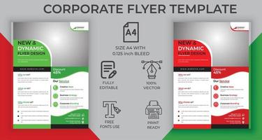 Corporate Business Flyer Vorlagendesign für Ihr Werbegeschäft mit auffälligem Design vektor