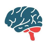 Gehirn Vektor Glyphe zwei Farbe Symbole zum persönlich und kommerziell verwenden.