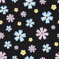 Blau, lila und Gelb Wildblumen. einfach süß Blumen. Aquarell nahtlos Muster. süß drucken zum Stoff, Scrapbooking, Verpackung Papier, Design von Karte vektor