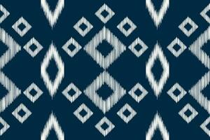 ethnisch Ikat Stoff Muster geometrisch Stil.afrikanisch Ikat Stickerei ethnisch orientalisch Muster Blau Hintergrund. abstrakt, Vektor, Illustration. Textur, Kleidung, Rahmen, Dekoration, Teppich, Motiv. vektor